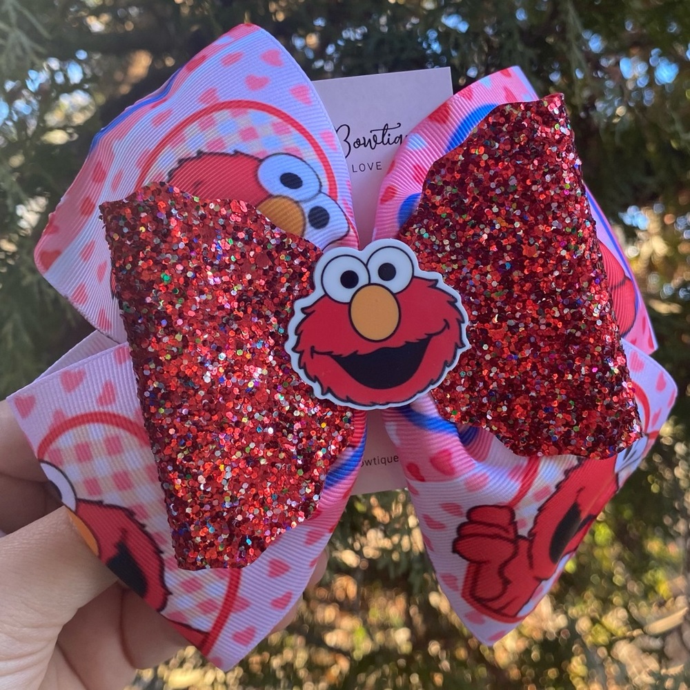 Elmo Sesame Inspired Hair Bow